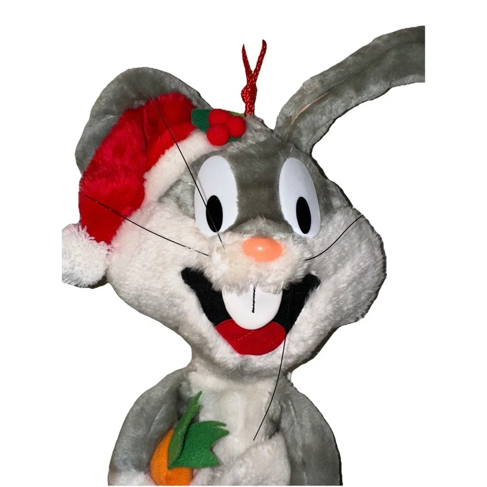 Vtg Bugs Bunny Plush Christmas Stocking Santa Hat Carrot Warner Bro 1990 24